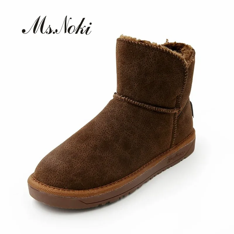 

Solid warm women snow boots winter flat with platforms female botas fashion sweet low heel short plush of girls ankle boots 2018