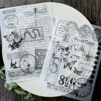 

ZFPARTY Vintage Black And White Vellum Stickers for Scrapbooking Happy Planner/Card Making/Journaling Project