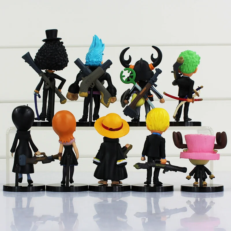 9 шт./лот цельная фигурка игрушечная Обезьяна D Luffy Sanji Zoro Nami Robin Chopper Usopp Franky Brook