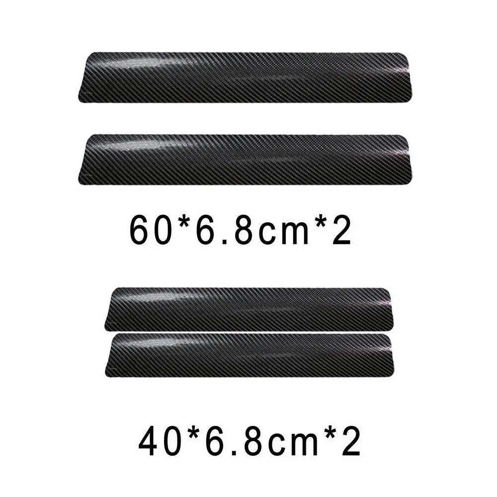 

4Pcs Car-Styling Car Door Pedal Plate Sill Scuff Cover Protector Sticker Black Carbon Fiber For Hyundai solaris ix25