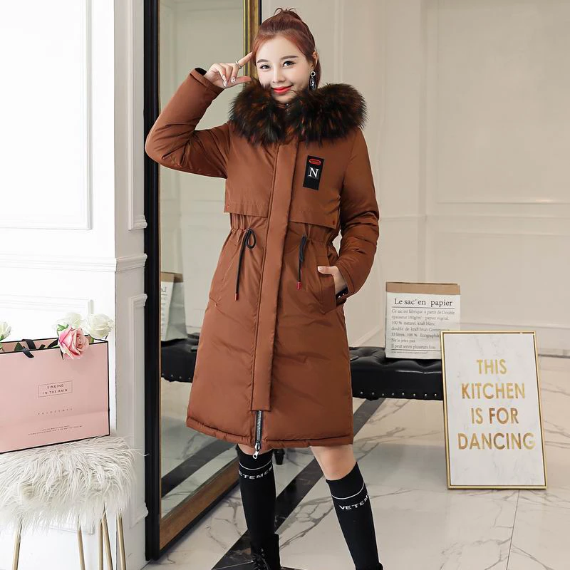 Chaqueta de invierno 2018 para Mujer, ambos lados, se pueden llevar abrigos femeninos, chaquetas de piel grande, con capucha, de acolchado, Parkas Chaqueta Mujer|Parkas| - AliExpress