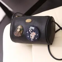 Dicool Frauen Taschen 2016 Mode Handtaschen Zylindrischen Crossbody Taschen Mini Bolsa Feminina Einfache Leder Patch Taschen