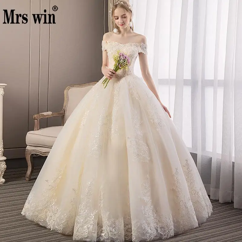 US $82.82 Vestido De Noiva 2021 Champagne Color Sexy VNeck Ball Gown Off The Shoulder Princess Colorful Wedding Dress Robe De Mariee F