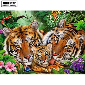 

New 3D DIY Diamond Painting Cross Stitch Dongbei Tiger Crystal Diamond Embroidery Needle Diamond Full Diamond Decorative