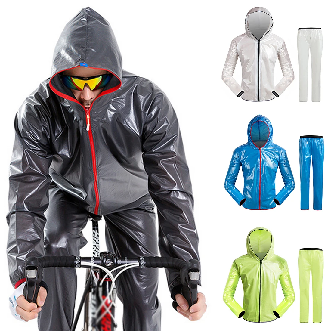 Waterproof Breathable Bike Cycling Bicycle Raincoat Rain Coat Poncho