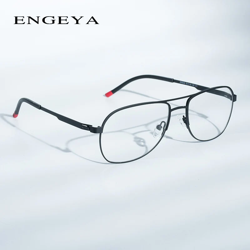 Metal Full Eyeglasses Frame Men Super Light Metal Retro Optical Glasses Frame Legs Unique Design #8046