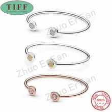 Pan 925 пробы Серебряный браслет для женщин, фирменный Открытый браслет модный очаровательный ЮВЕЛИРНЫЙ Роскошный подарок для дам