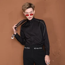 Весна-осень Британский Стиль Уникальный Вышивка дизайн рубашки мужские повседневные свободные простой рубашки Бизнес официальная рубашка M-XXXL