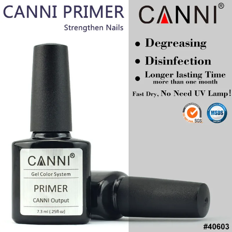 CANNI Nail UV Varnish 7.3 ml Primer long lasting output nail gel topcoat uv color polish clear quickly dry | Красота и здоровье