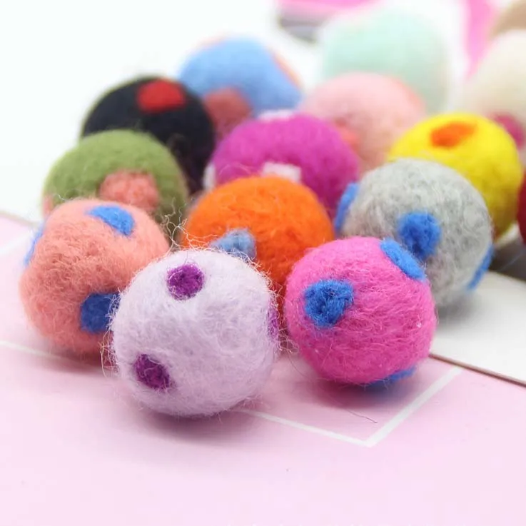 10pcs 20MM Multicoloured Wool Felt Balls Party Supplies Felt Wool Ball
