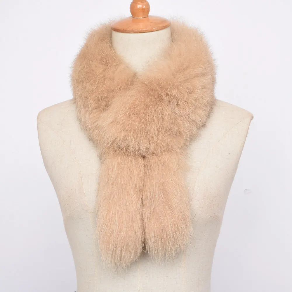 Новое поступление женский зимний теплый шарф из натурального Лисьего меха Модный стильный высококачественный натуральный меховой шарф S7391 - Цвет: Camel