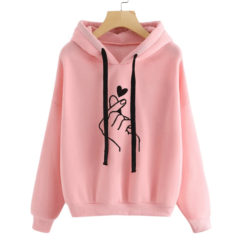 JAYCOSIN Hoodies&Sweatshirts Women Musical Notes Print Loose Casual Female Hoodies Round Neck Hooded Sweatshirt Mujer толстовка