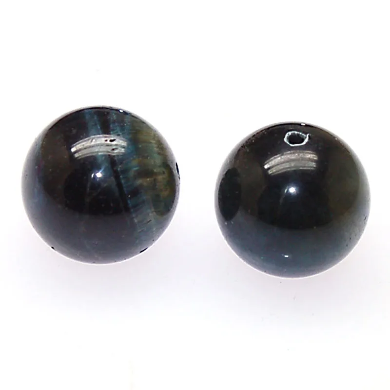 15" Natural Stone Blue Tiger Eye Round Spacer Beads Semi