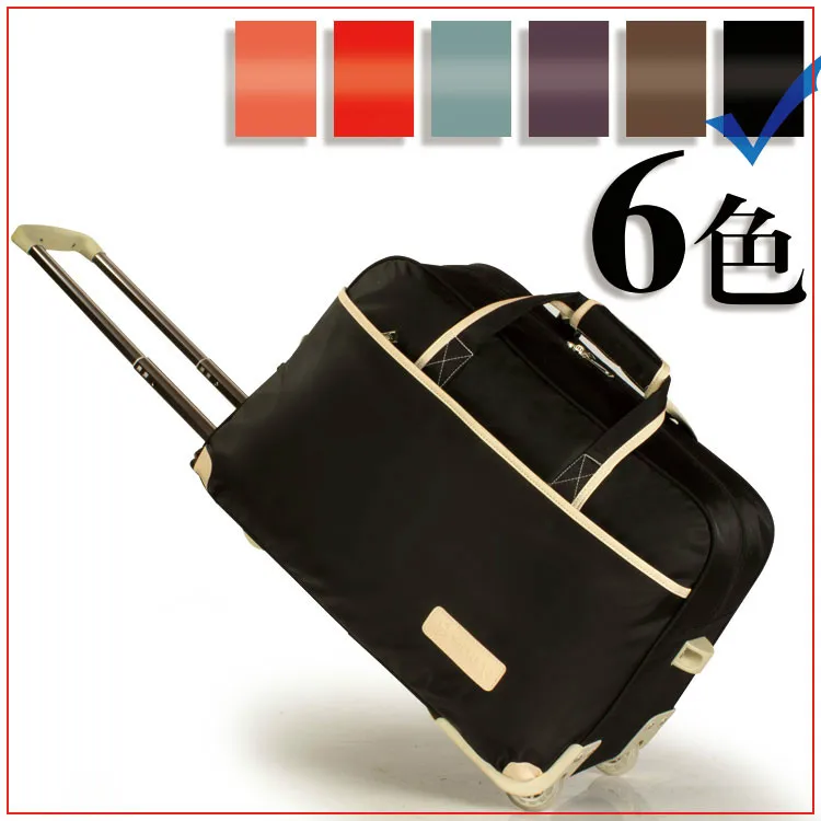Брендовая Дорожная сумка на колесиках, ручная сумка, 2" 50L 24" дюймов 60L, сумка на колесиках, водонепроницаемый чемодан из материала Оксфорд на колесиках - Цвет: Black 24