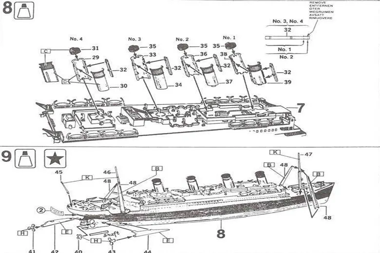 1:550 RMS Titanic модель строительные наборы сборка пластиковая модель корабля с электродвигателем осветительное устройство электрическая титаническая игрушка