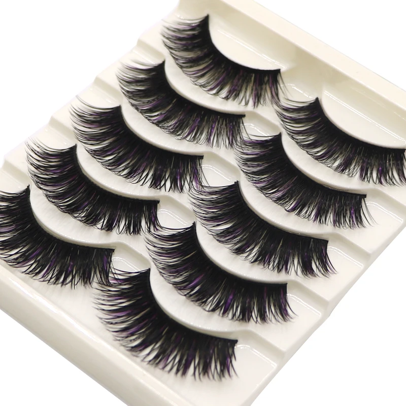 

5 Pair Cross Eye Lashes For Women False Eyelashes For Building Makeup Handmade False Eyelashes Extension Tools Long Fake Lashes