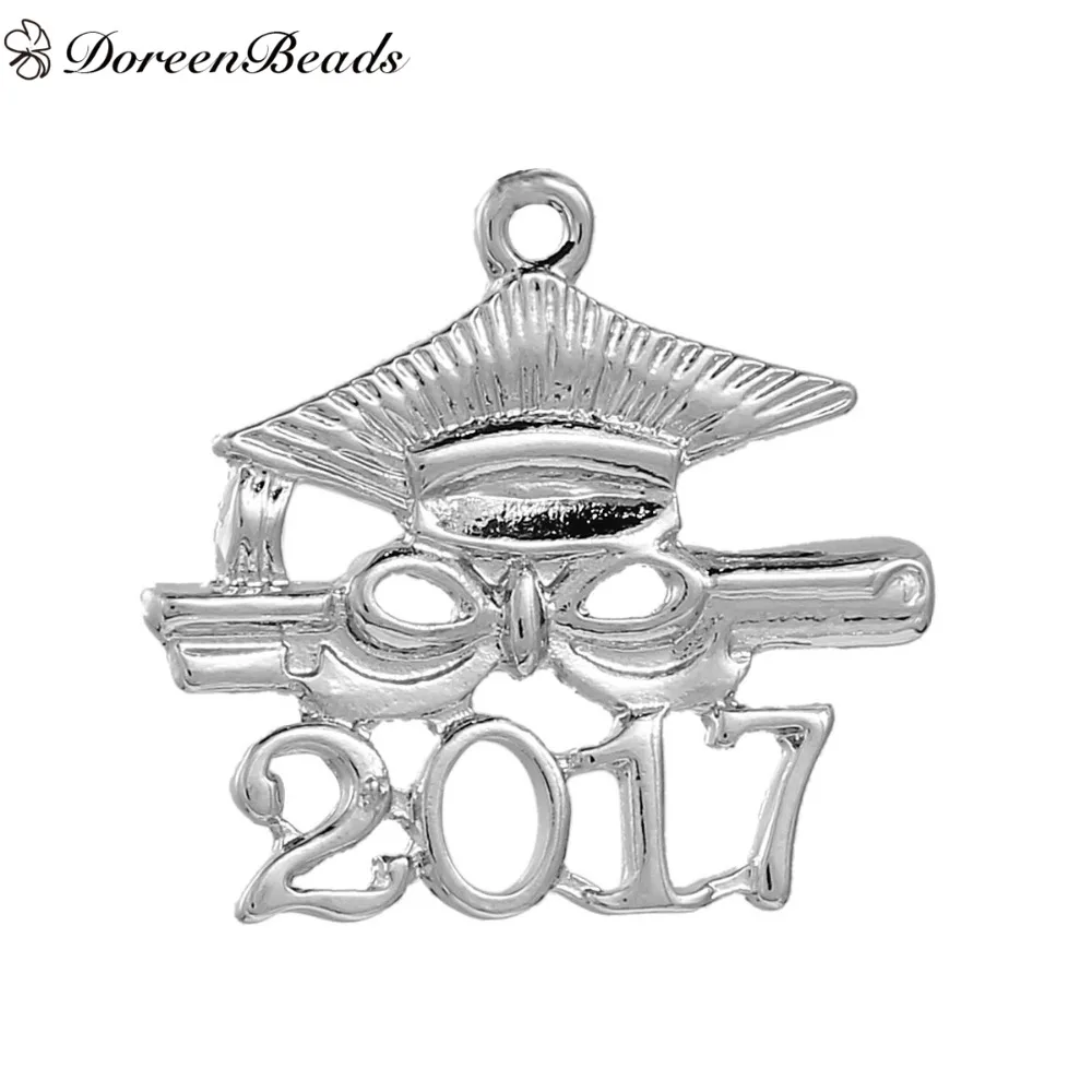DoreenBeads 2017 Новинка выпускник тусклые Подвески серебряного цвета холостяцкая