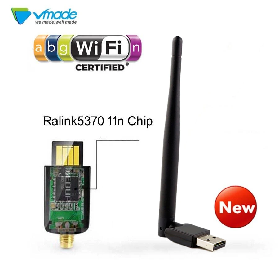 Мини USB WI FI адаптер ключ 2db 150 Мбит/с Ralink 5370 802.11b беспроводная сетевая карта