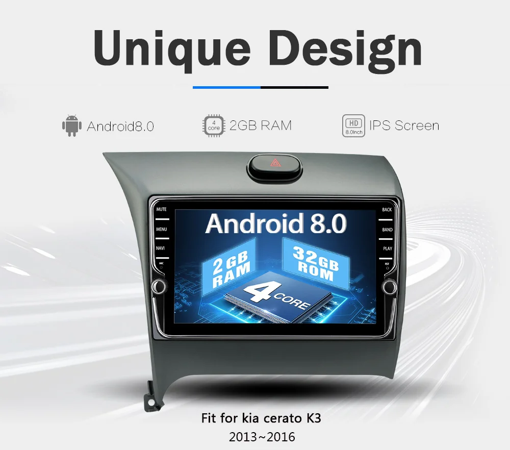 Flash Deal Funrover Car Multimedia player IPS Android8.0 2 din Dvd Navi For Kia Cerato K3 Forte 2012-2016 head unit Stereo Auto radio gps 9
