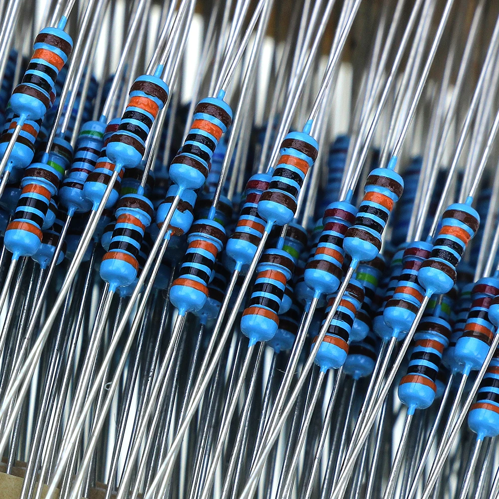 1/4W Resistance metal film resistor metal film resistors 1% Metal Film Resistor Pack Assorted Kit 30 Kinds 1K 10K 100K 220ohm 1M Resistors For School Education Lab DIY