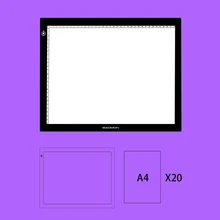 Cheapest GAOMON GB4 LED Tracing Light Box Board Tattoo A4 Drawing Light Pad Table Stencil Display with 20 Sheets of A4 Size Tracing Paper