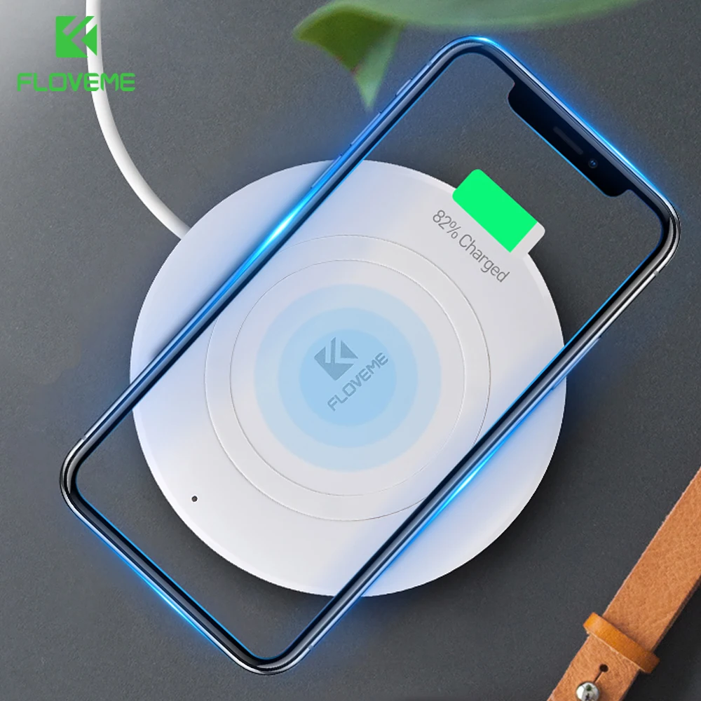 FLOVEME Qi Wireless Charger For iPhone X 8 8 Plus Wireless Charging For Samsung Galaxy S9 S8