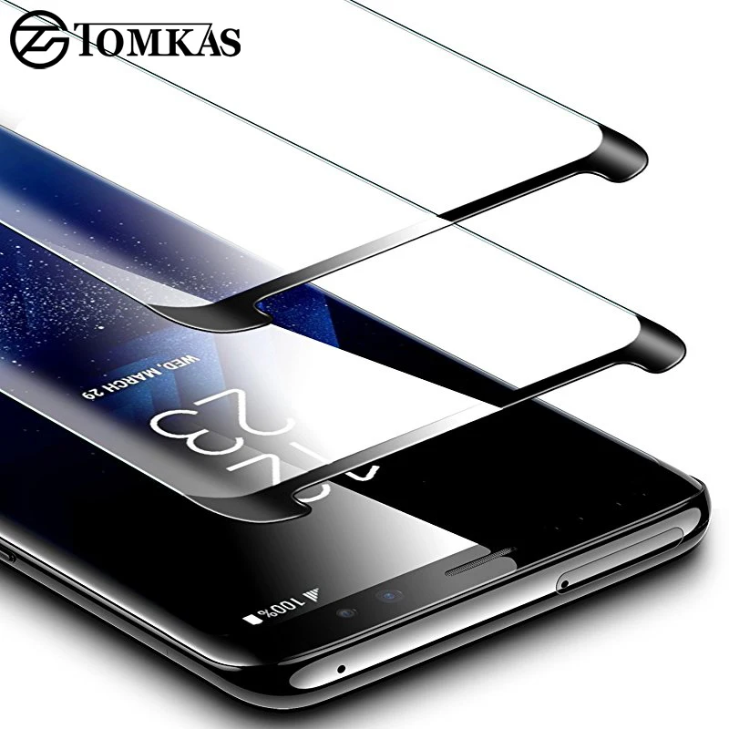 TOMKAS 5D Стекло для samsung S9 Экран протектор Закаленное 3D Защитная крышка Galaxy плюс S8