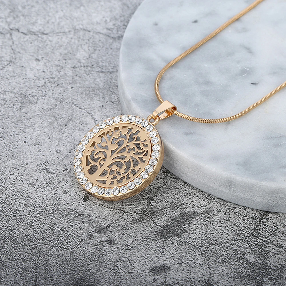 

Hot Tree Of Life Crystal Pendant Necklace Silver Gold Color Plated Kabala Choker Necklace New Fashion Collier Femme Dropshipping