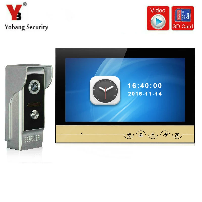 

YobangSecurity 9 Inch Video Door phone Doorbell Home Security Camera Intercom KIT with Video Recording and Photo Taking Function