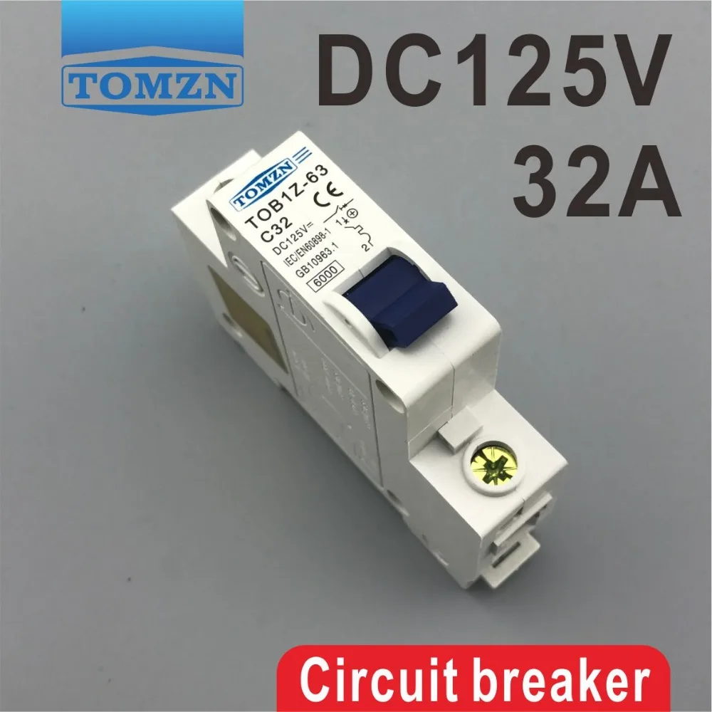 1P 32A DC 125V Circuit breaker MCB C curve