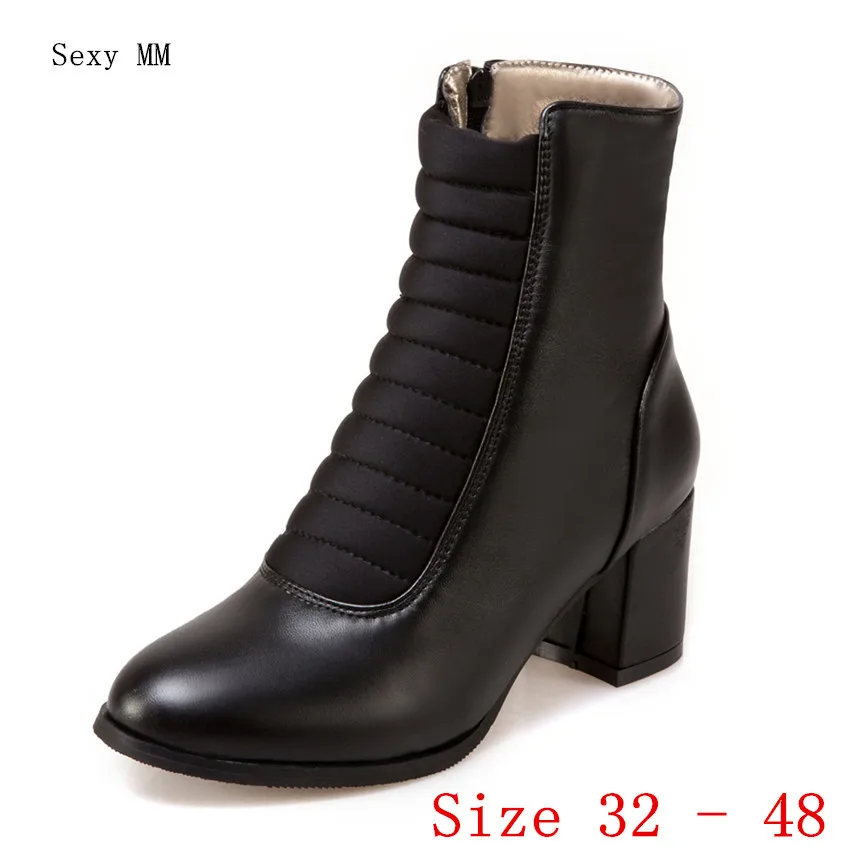 

Spring Autumn High Heels Women Ankle Boots Pumps Woman Short Boots High Heel Shoes Plus Size 32 33 - 40 41 42 43 44 45 46 47 48