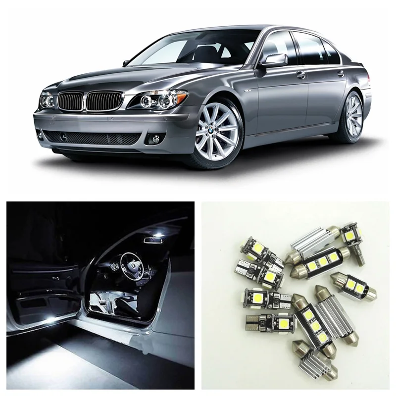 20pcs White Canbus Error Free Car LED Light Bulbs Interior Package Kit For 2006 2007 BMW 7 Series E65 E66 License Plate Lamp | Автомобили