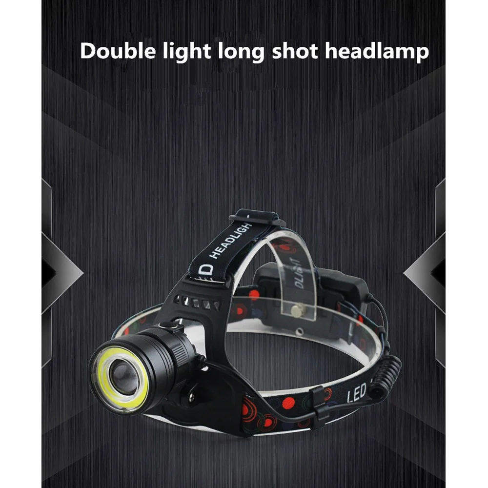 cheap USB Rechargeable LED Headlamp XML T6+COB 10000lm 4 Modes Hunting Fishing Headlight Head Torch Zoomable 18650 Headlamps LY005