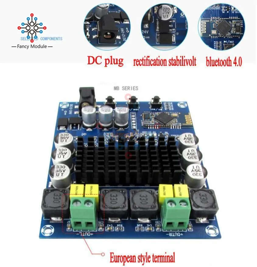 TPA3116D2 120Wx2 беспроводной Bluetooth 4,0 аудио приемник Цифровой усилитель доска