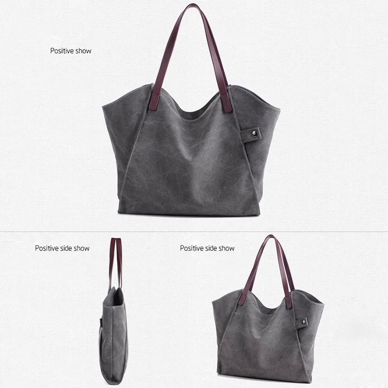 

New Style 1 Pcs Women Lady Shoulder Bag Canvas Large Capacity Durable for Shopping Travel