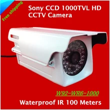 2017 новый 1/3 «sony ccd 1000tvl hd cctv водонепроницаемая камера видеонаблюдения открытый безопасности, камеры ик 100 м бесплатная доставка