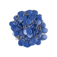 100 шт. 125 кГц TK4100/EM4100 брелки оптом Новые Rfid проксимность Id карты Жетоны брелки для ключей(синий