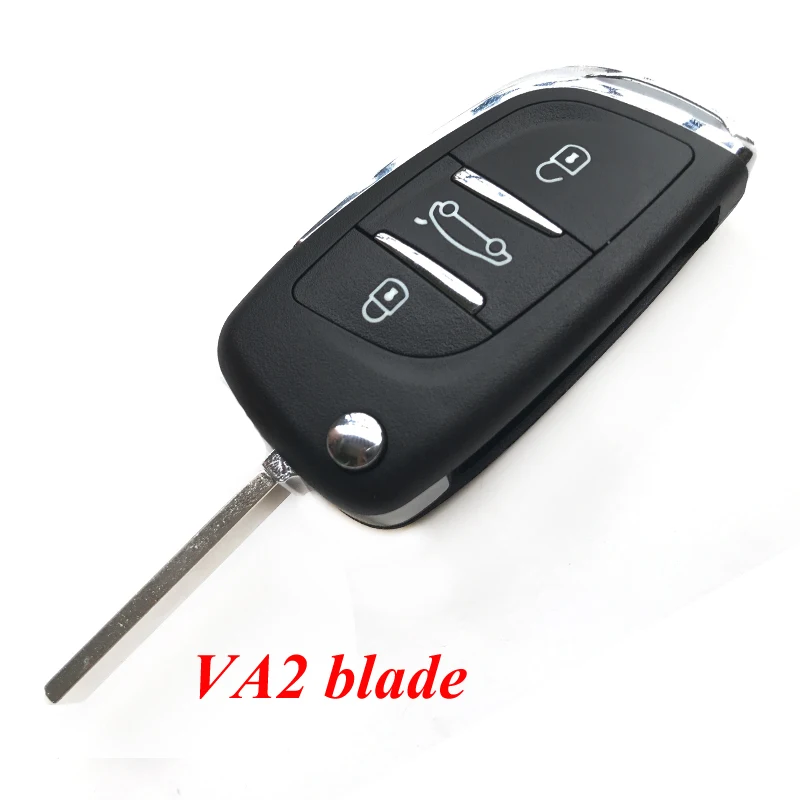 3 кнопки дистанционного ключа автомобиля для peugeot 407 207 308 807 307 с чипом CE0536 Складной флип ключ чехол 433 МГц ASK VA2 blade