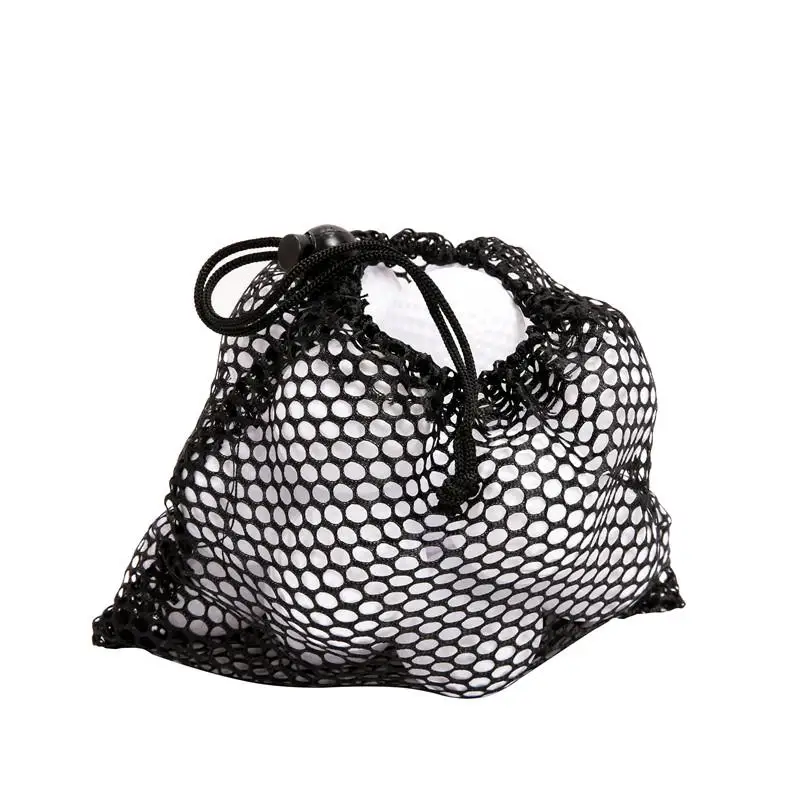 Black HobbyLane Sports Mesh Net Bag Nylon Golf Tennis 12/25/50 Ball Carrying Drawstring Pouch 1pcs Golf Bags Golf Accessories