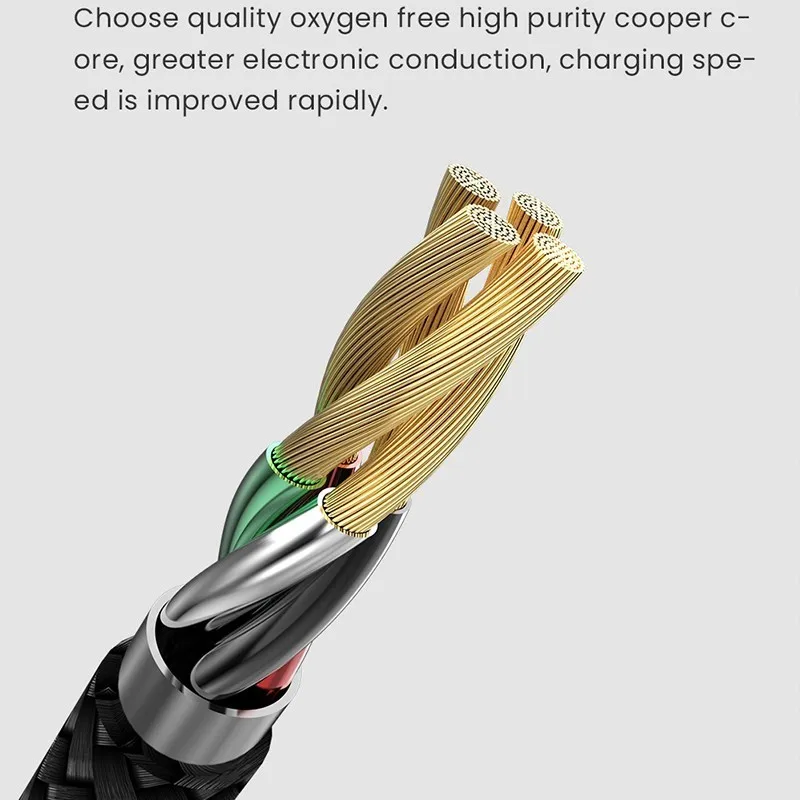 Wsken 90 градусов usb type C кабель для samsung зарядное устройство Красочный Светодиодный светильник нейлоновый Плетеный провод USB C кабель Быстрая зарядка type-C шнур