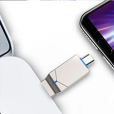 2 в 1, новинка, USB флеш-накопители type-C, 64 ГБ, 128 ГБ, 16 ГБ, 32 ГБ, для Android, USB флешка, тип d, C, флэш-диск, Прямая поставка - Цвет: Sliver color