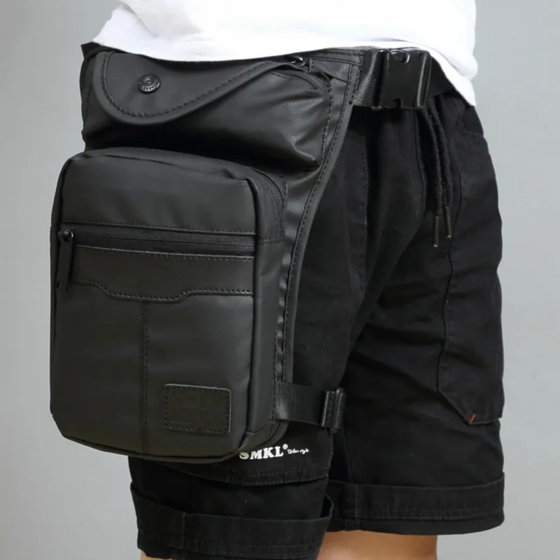 Мужская холщовая/нейлоновая сумка-пояс, набедренная сумка для езды на мотоцикле, сумка через плечо для путешествий, мужская сумка на