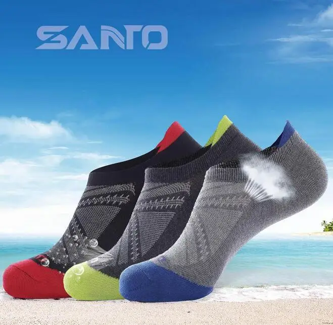 

SANTO COOLMAX MAN quick dry sport socks summer outdoor thin running socks sock slippers calze ciclismo