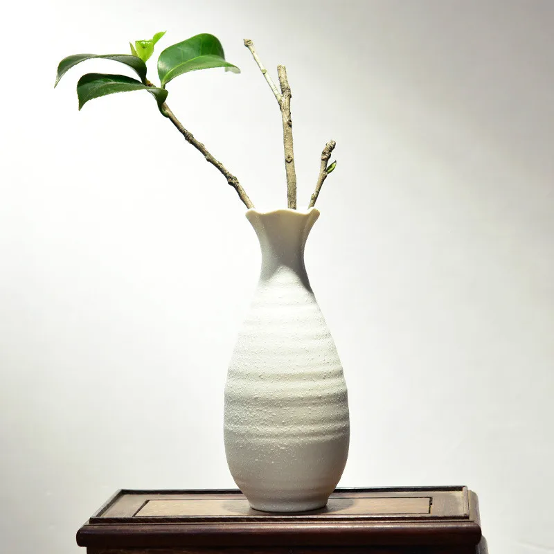 Простая белая керамическая ваза для цветов креативное домашнее настольное украшение Классический офисный Декор поставки свадьба G - Цвет: 3.5X13cm