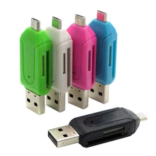 100 шт./лот Универсальный Micro USB OTG кард-ридер для мобильного телефона ПК OTG TF SD кард-ридер