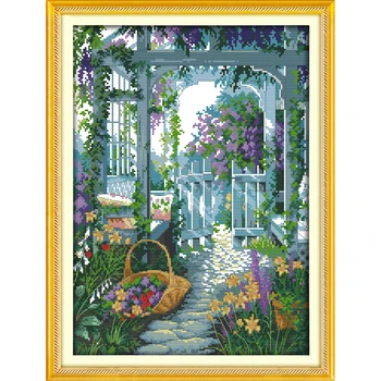 

Everlasting Love The Garden Gate Chinese Cross Stitch Kits Ecological Cotton Stamped 11 CT 14 CT Christmas New Store Promotion