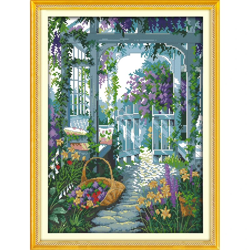

Everlasting love The garden gate Chinese cross stitch kits Ecological cotton stamped 11 CT 14 CT Christmas New store promotion