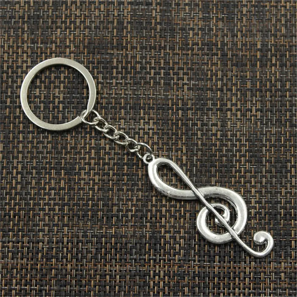 Mode Musical Hinweis 60x21mm Anhänger 30mm Schlüssel Ring Metall Kette Silber Farbe Männer Auto Geschenk Souvenirs keychain Dropshipping