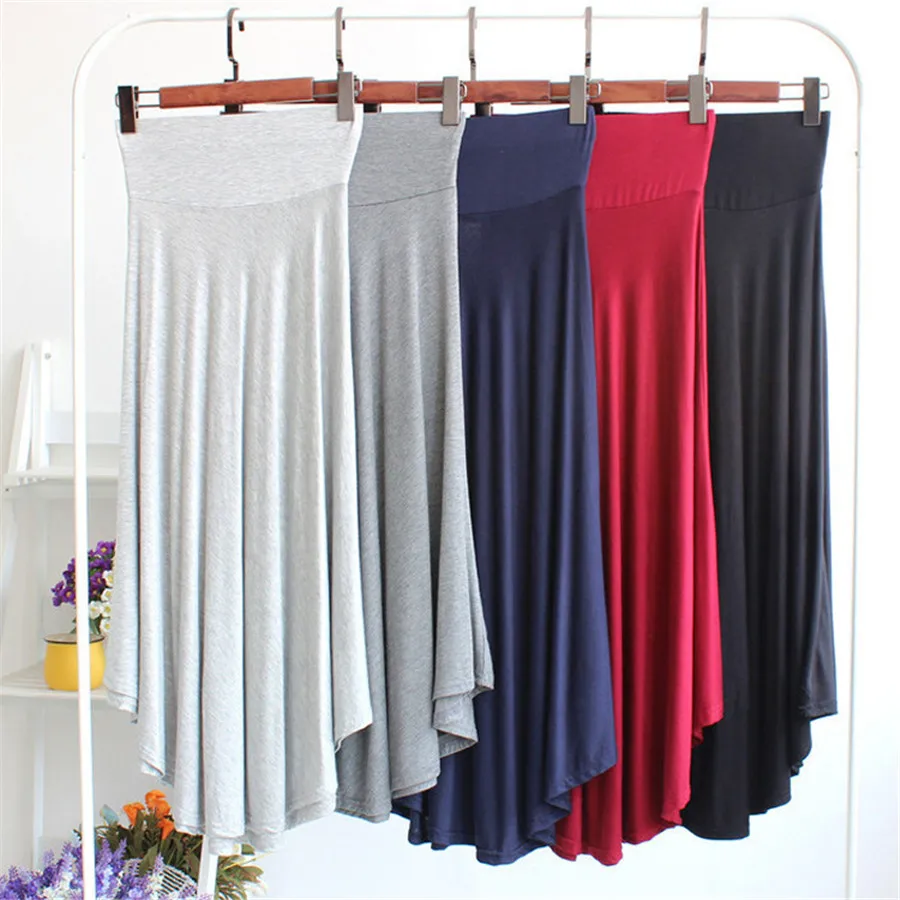 

2019 Woman Spring Plus Size Loose Thin Full women high waist skirt elastic thin section wide waist skirt temperament slim skirts