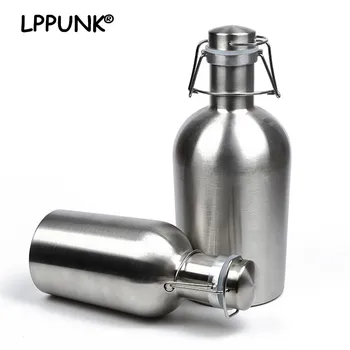 

2L larger capacity beer wine Keg vacuum water bottle Whisky liquor flagon stainless steel 304 alcohol barrel vokda hip flask